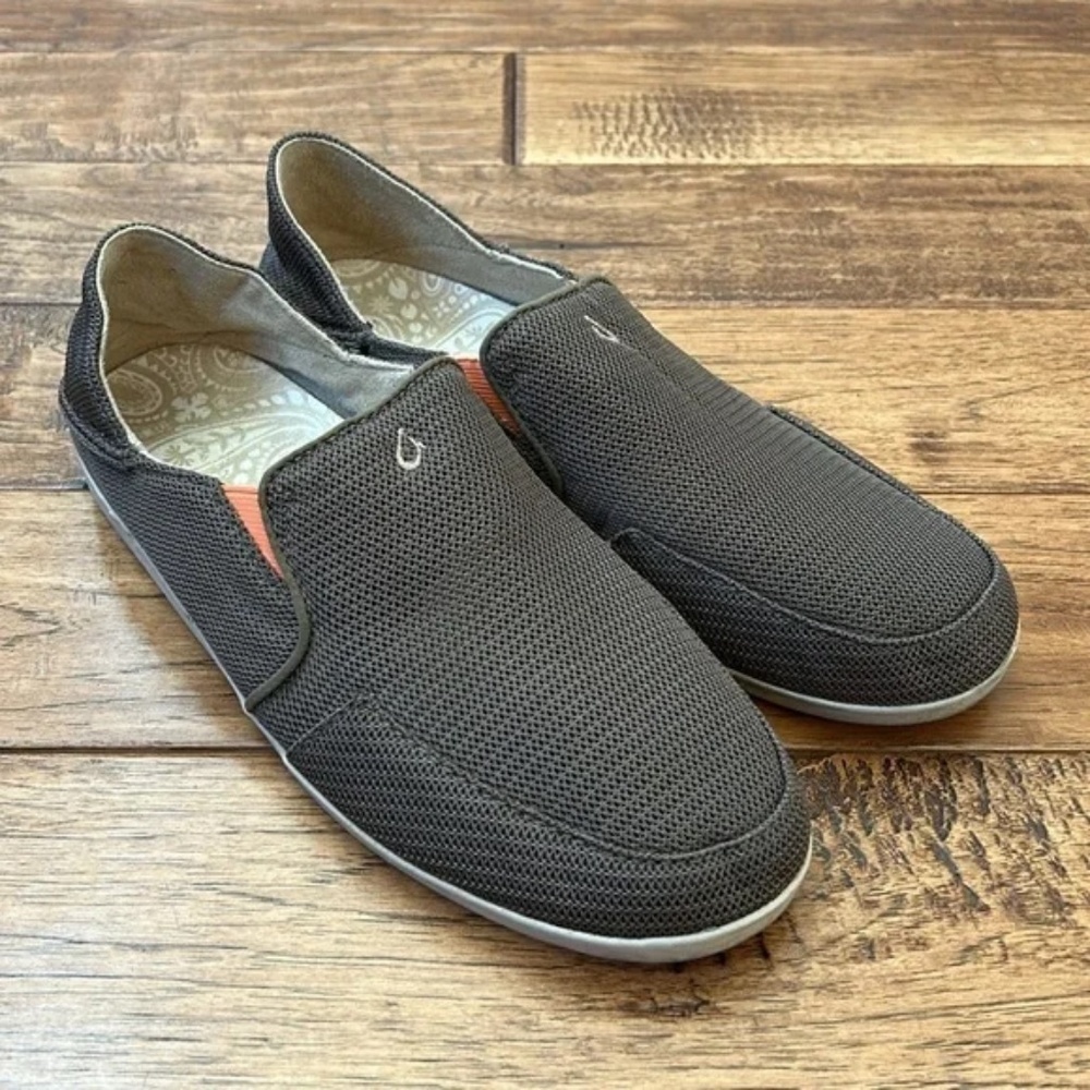 OluKai Waialua Mesh Slip On Sneakers Drop In Convertible Heel Dark Shadow Size 9